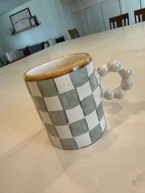 MacKenzie-Childs Pearl Ring Ceramic Mug from their Collectors Series